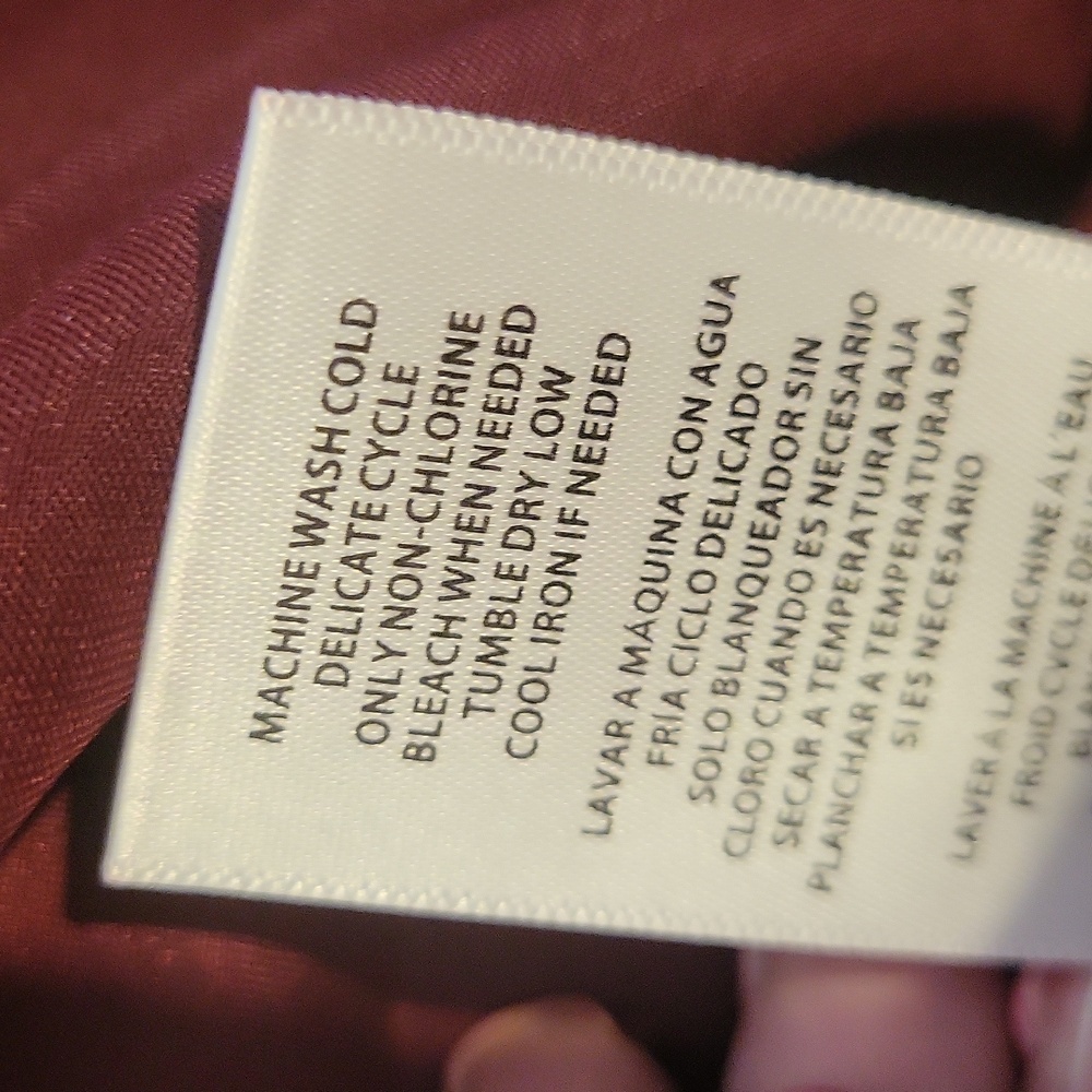 KUT From The Kloth Women's Burgundy Button-Up Top With Mock Tie Front - Picture 7 of 7